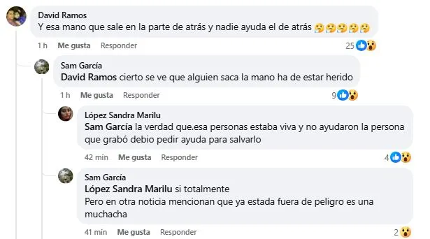 Comentarios en redes sociales.