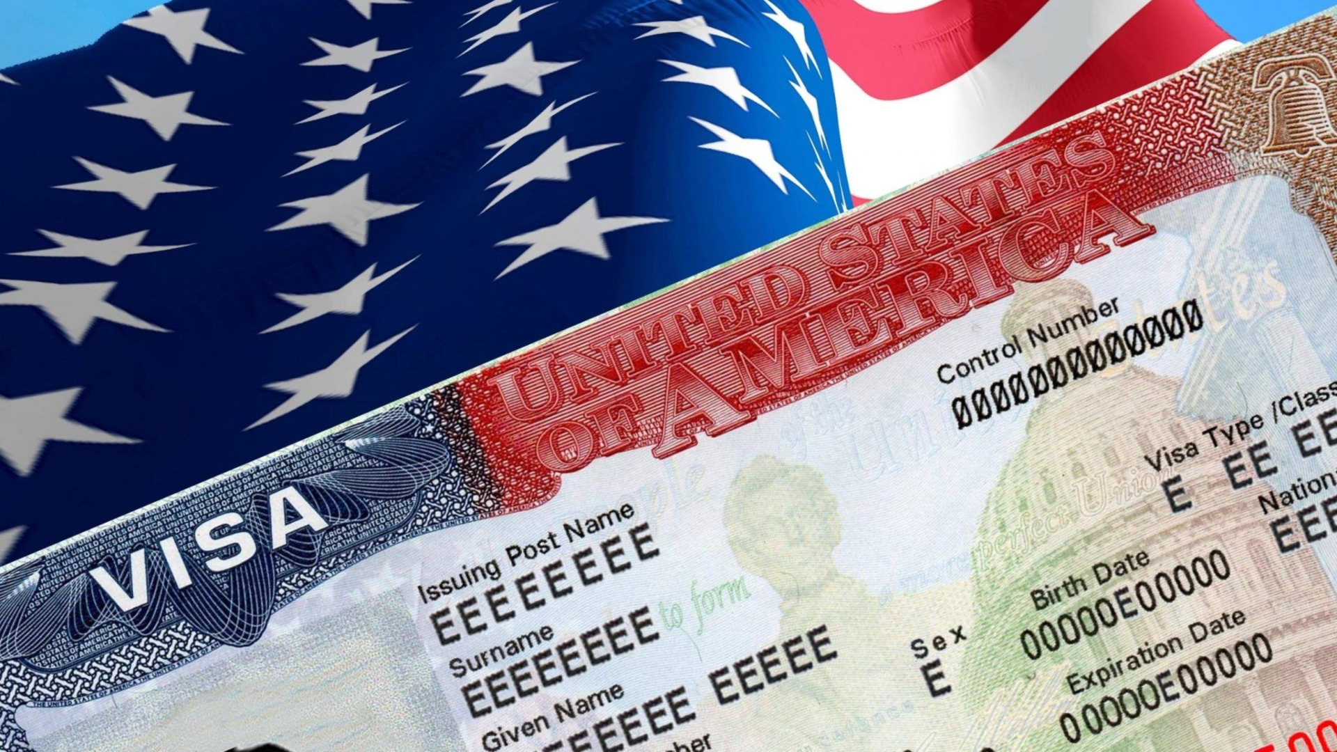 Foto de una visa de Estados Unidos