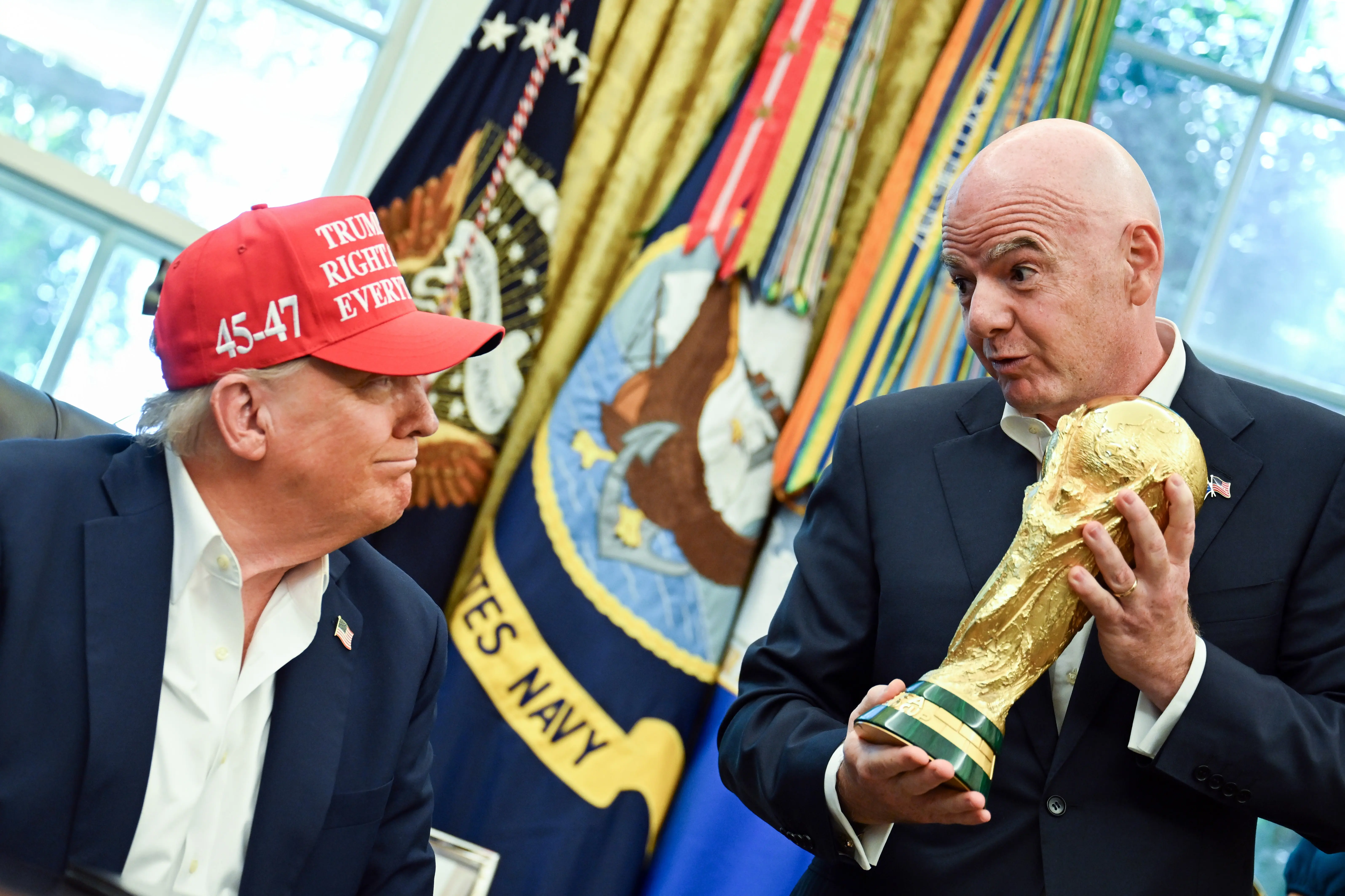 donald trump con gianni infantino