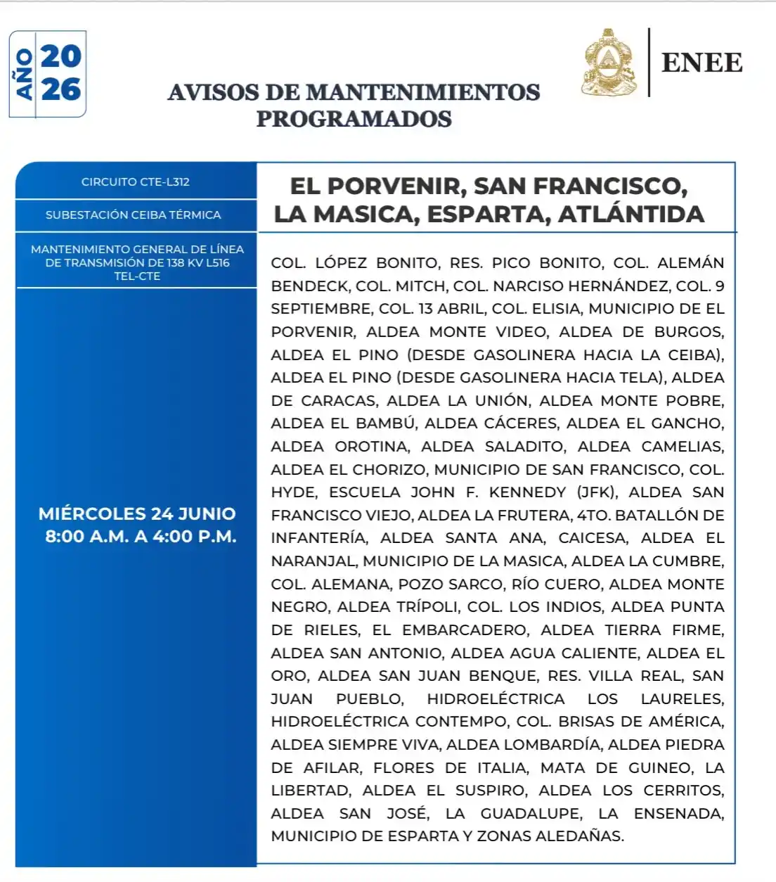Lugares sin luz eléctrica