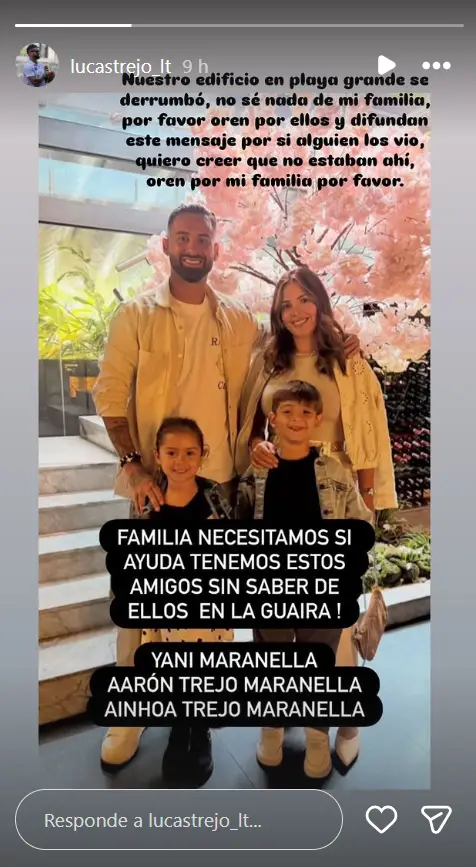 Mensaje de Lucas Trejo, quien busca su familia tras terremotos en Venezuela 