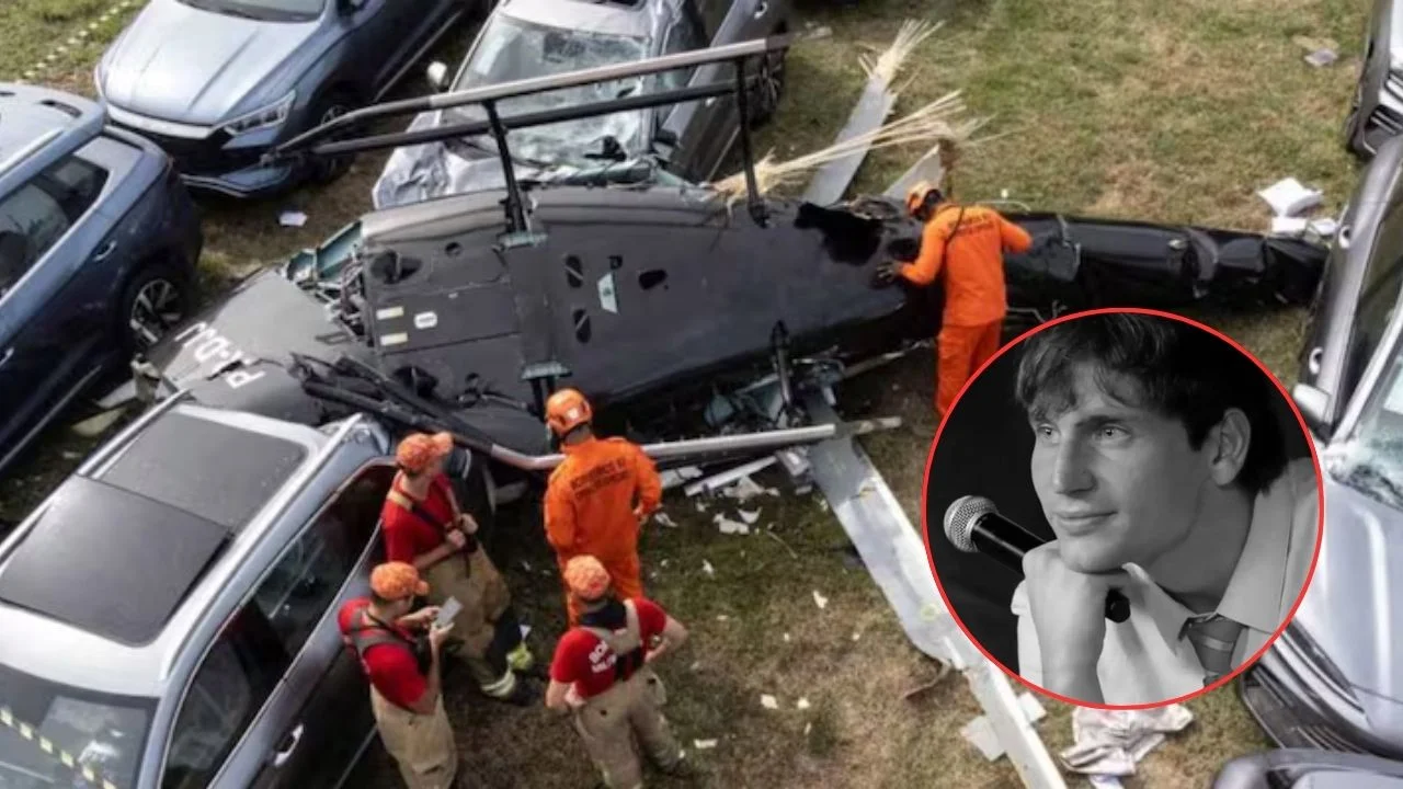 Fotografía del accidente de helicópteros donde murió Gaspi y Oliver Tree.