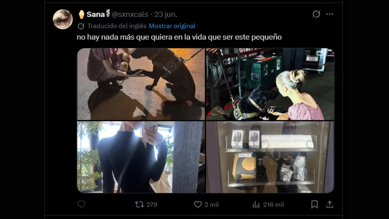 Publicació en X con el descuido de Ariana Grande.