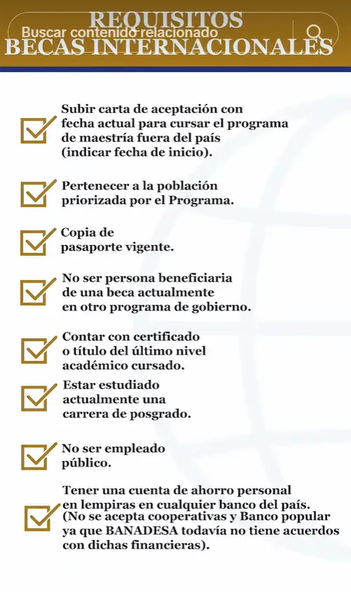 requisitos para la convocatoria de becas en el extranjero