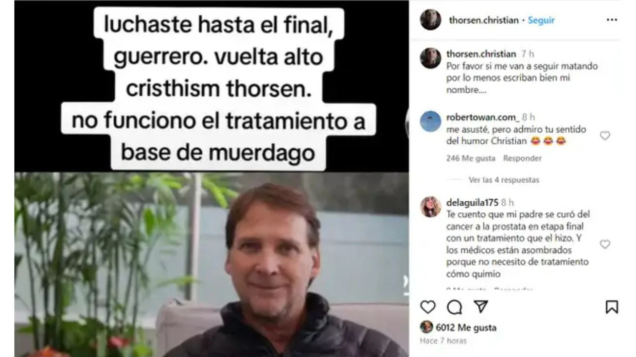Publicación son la noticia falsa sobre la muerte de Christian Thorsen.