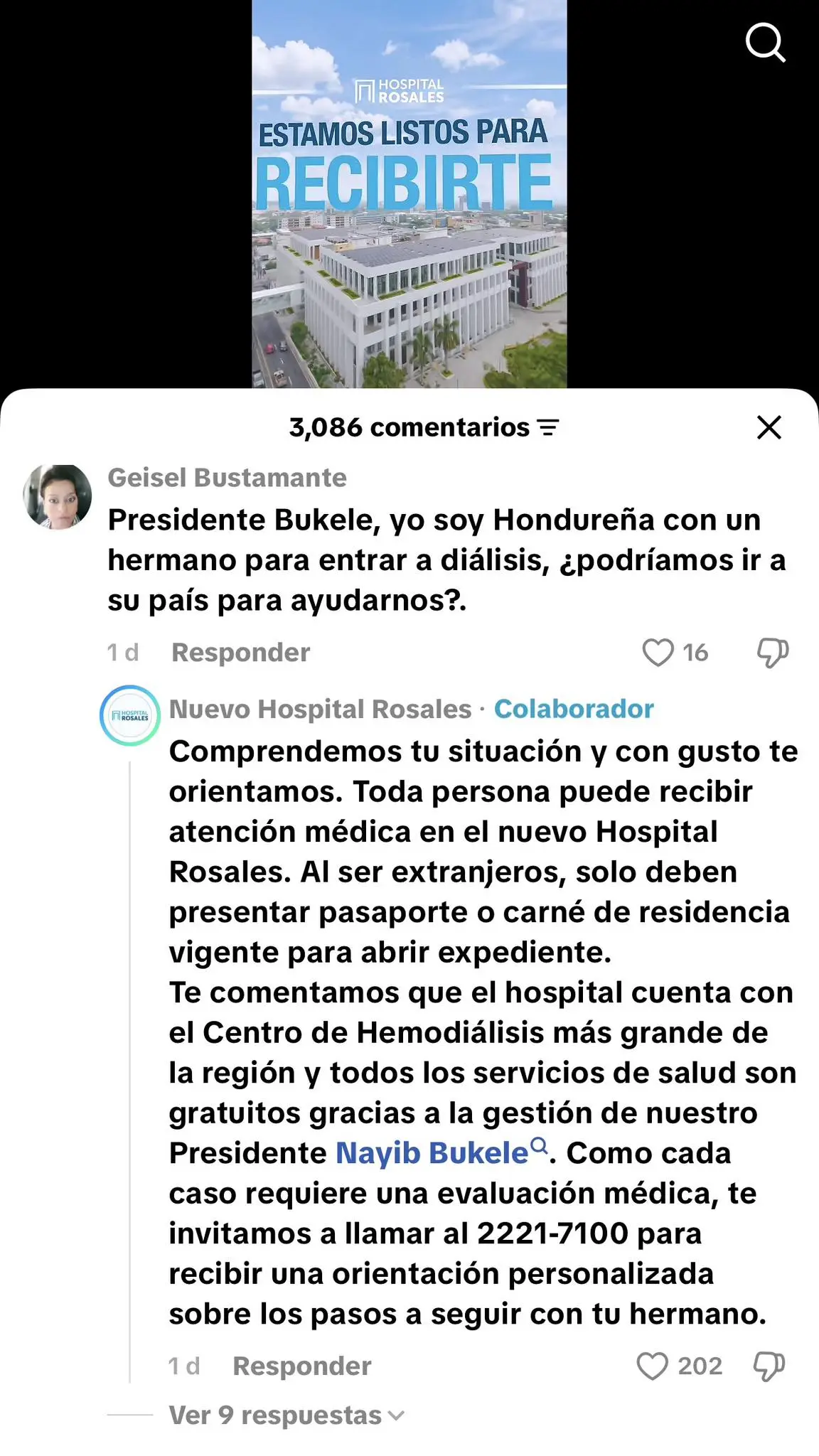 Hospital Rosales consulta
