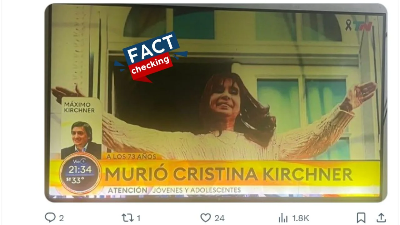 Cristina Kirchner en un balcón