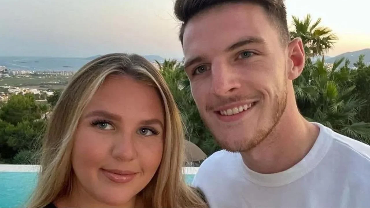Declan Rice y su esposa