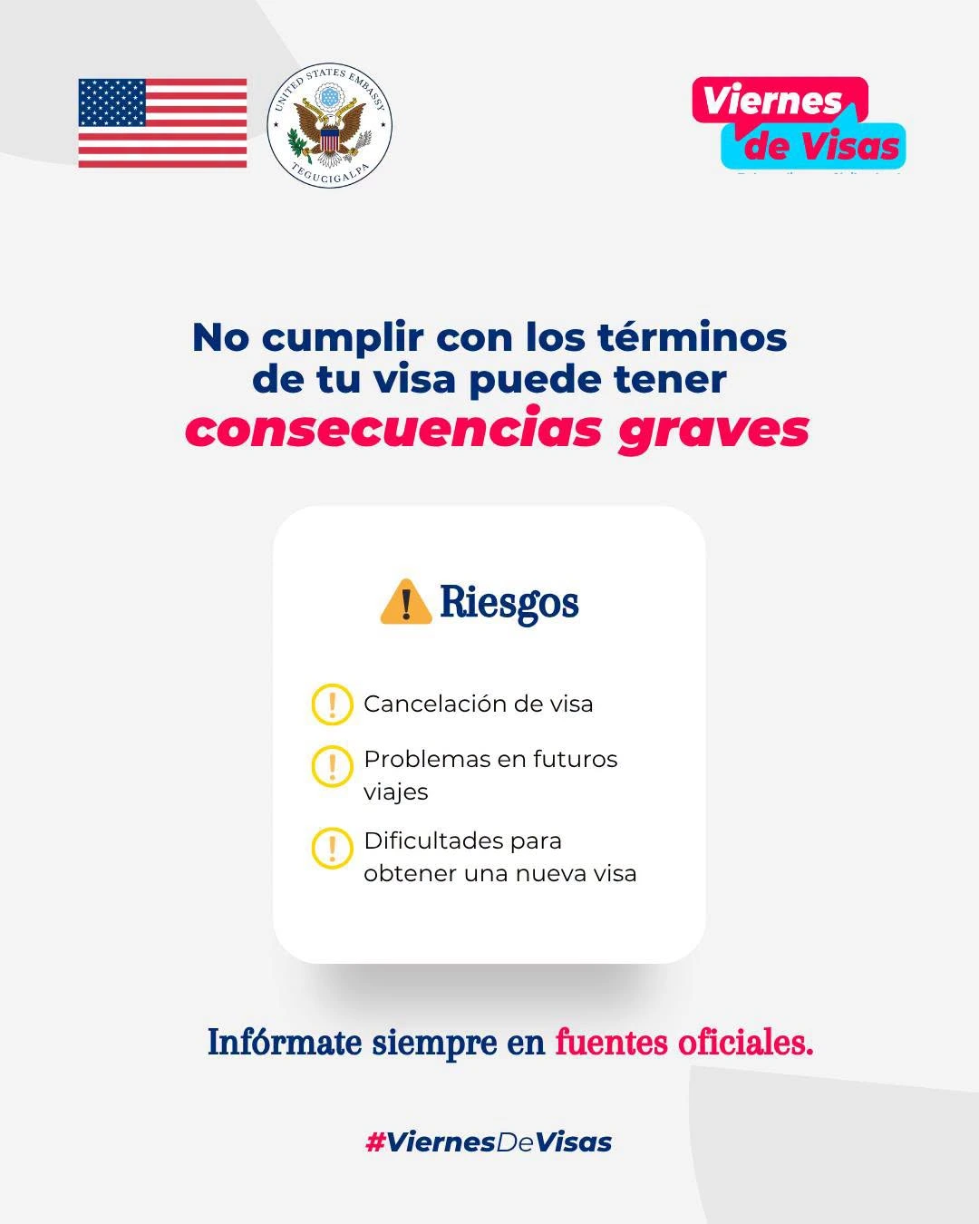 Publicación de la embajada de EEUU.