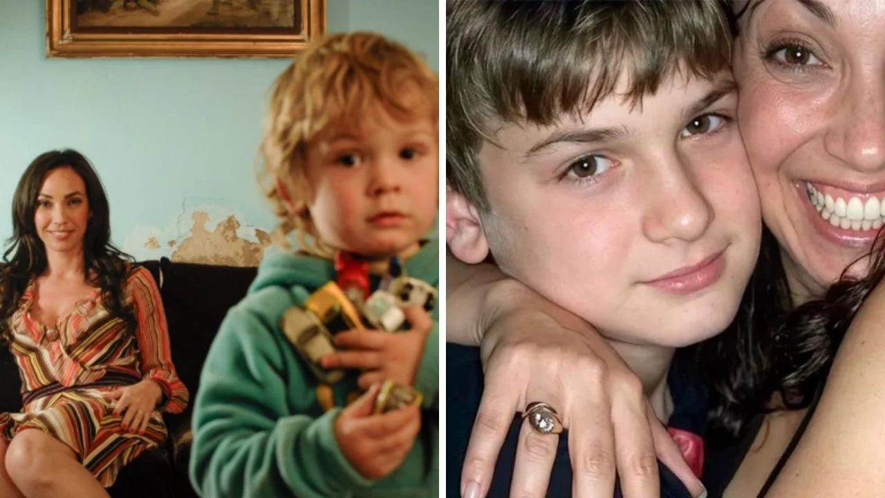 Collage de fotos de Ernestina Pais y su único hijo Benicio 