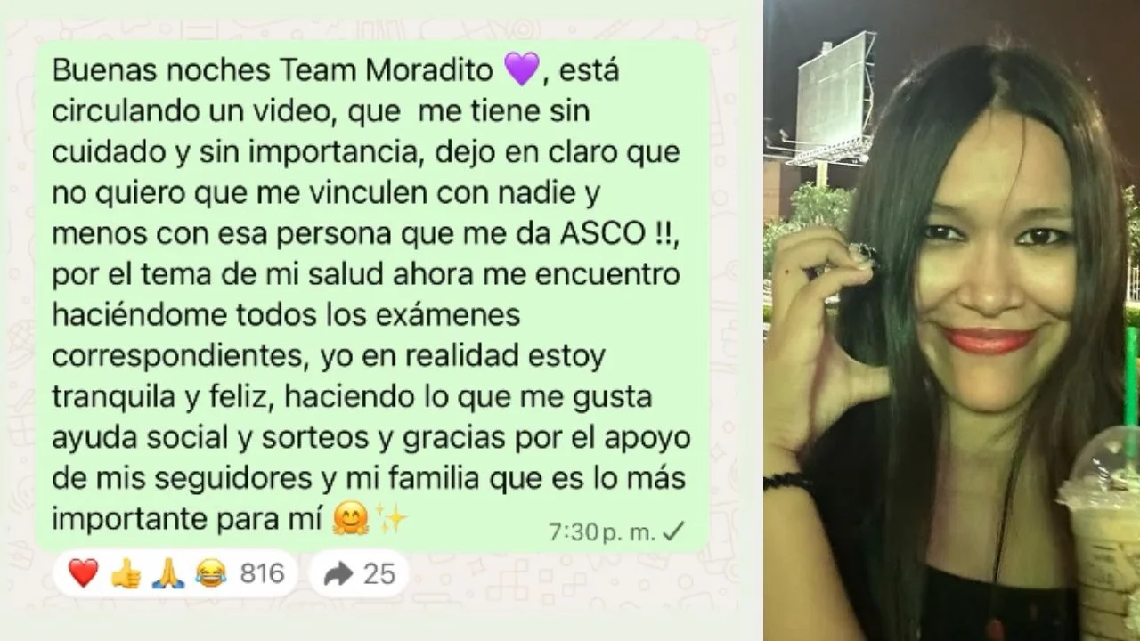 Foto de la reacci+on de Karolina Karley ante la polémica de un video filtrado en redes