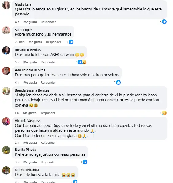 Mensajes de personas que conocían al joven asesinado en Lempira