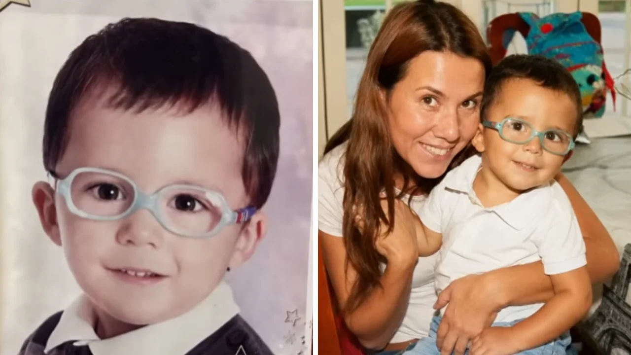 Collage de fotos del hijo de Mónica Lidón,