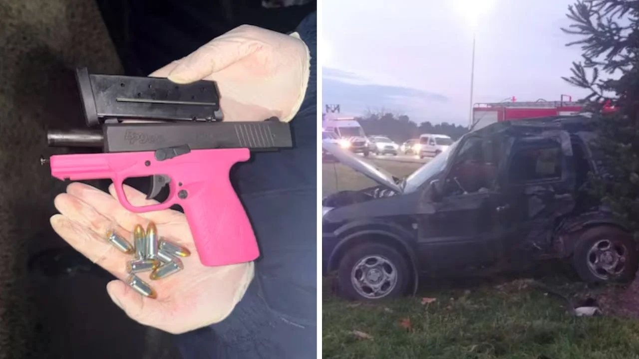 Fotos del accidente y el arma de Nicole Verón