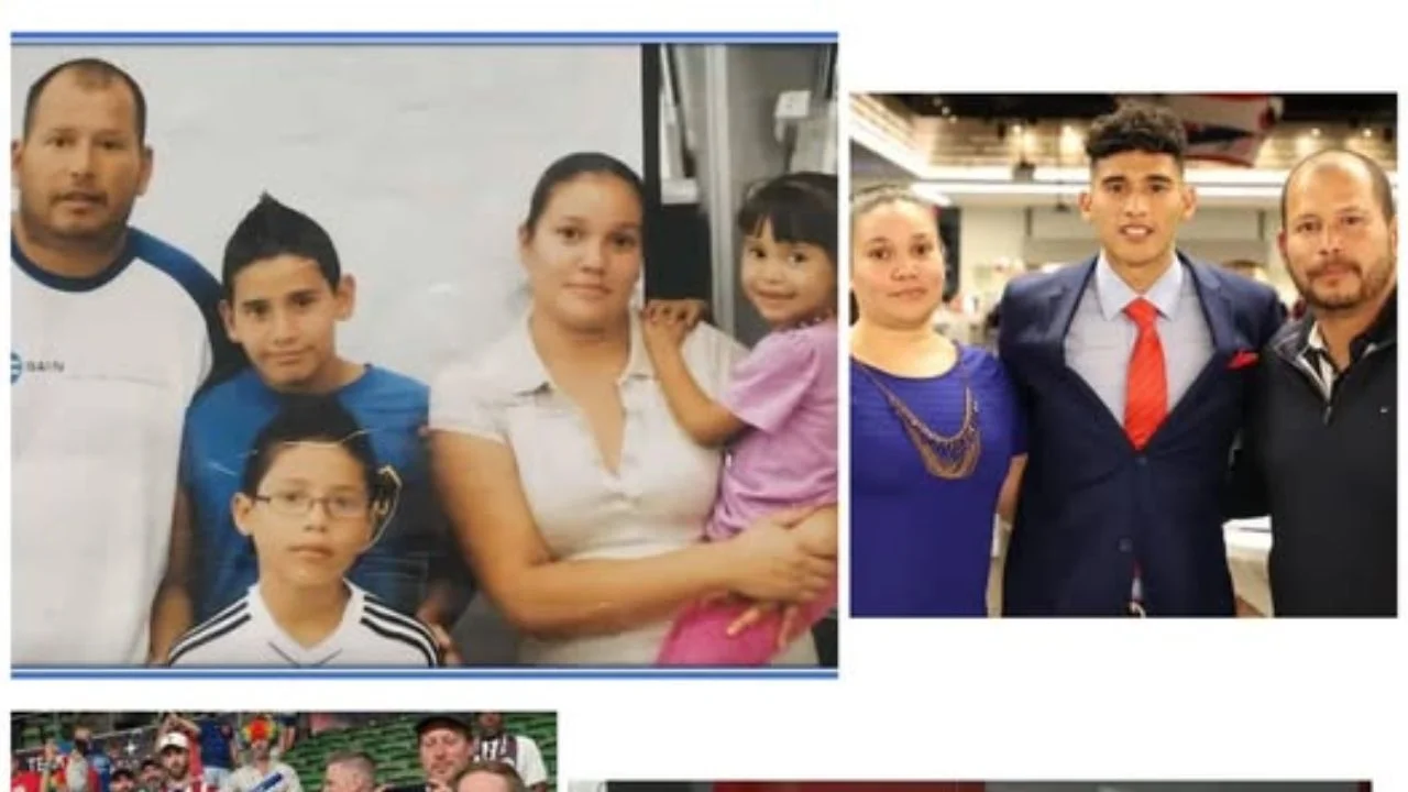 Ricardo Pepi junto a sus padres y su familia.