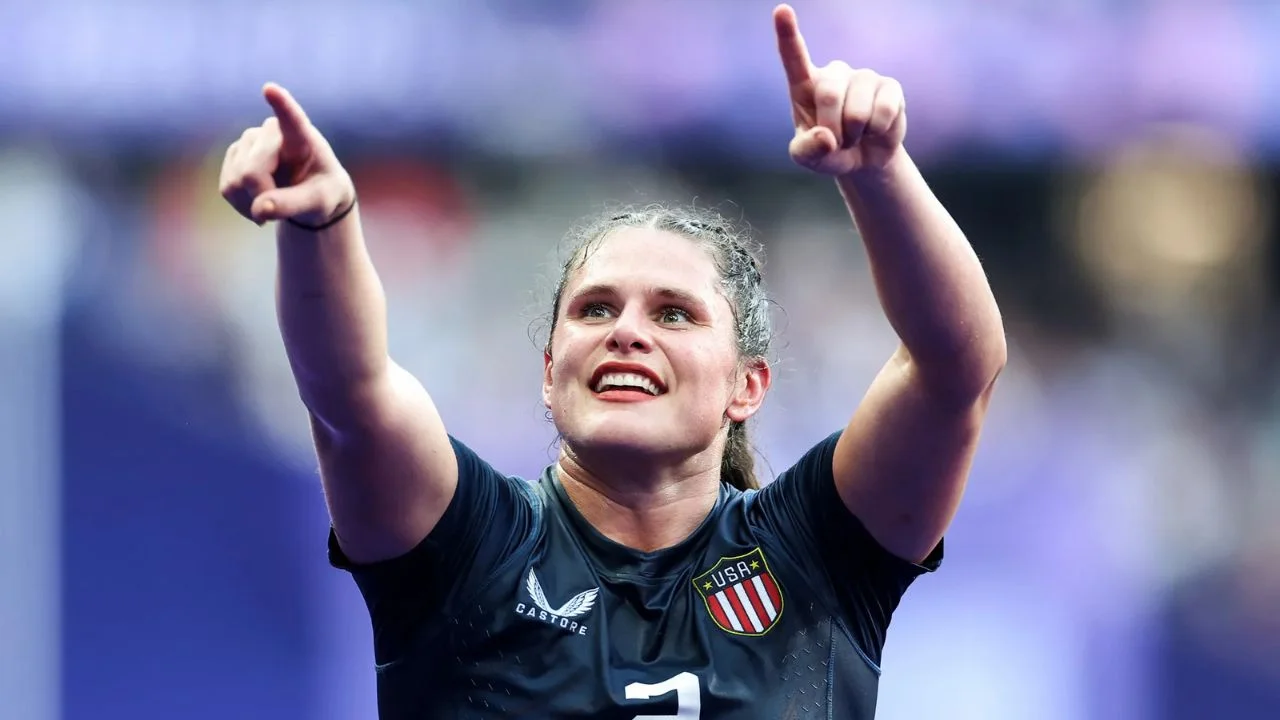 Ilona Maher con el uniforme de la Selección de Estados Unidos de Rugby.