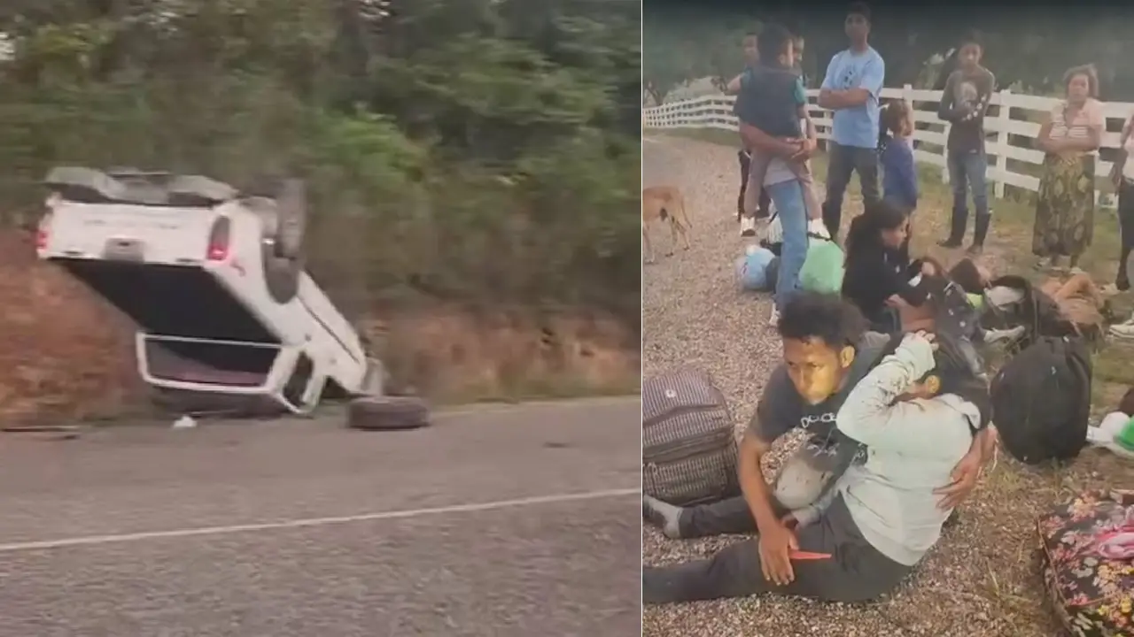 Imagen de '¡Mami!': familia sufre accidente cuando iba para un velorio en Olancho