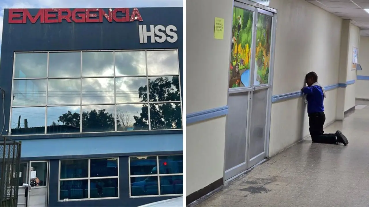 Imagen de Hondureño clama en oración afuera de la UCI pediátrica en el IHSS