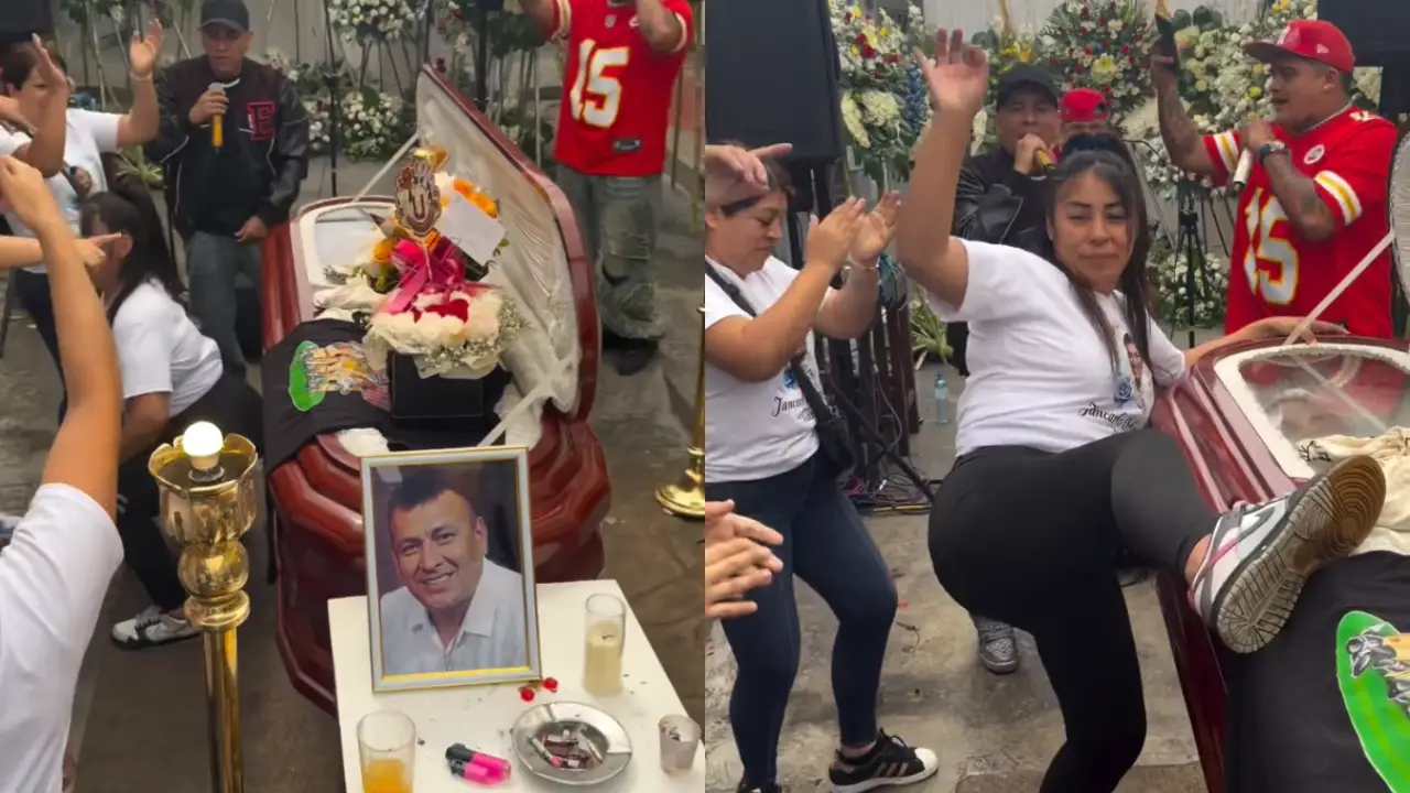 Imagen de VIDEO: Mujer despide a su esposo 'perreándole' a su ataúd