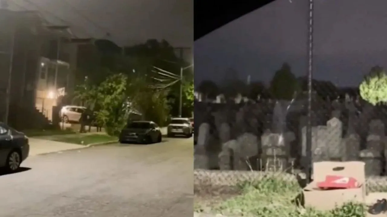 Repartidor capta video paranormal tras entrega frente a un cementerio Imagen de Repartidor capta video paranormal tras entrega frente a un cementerio