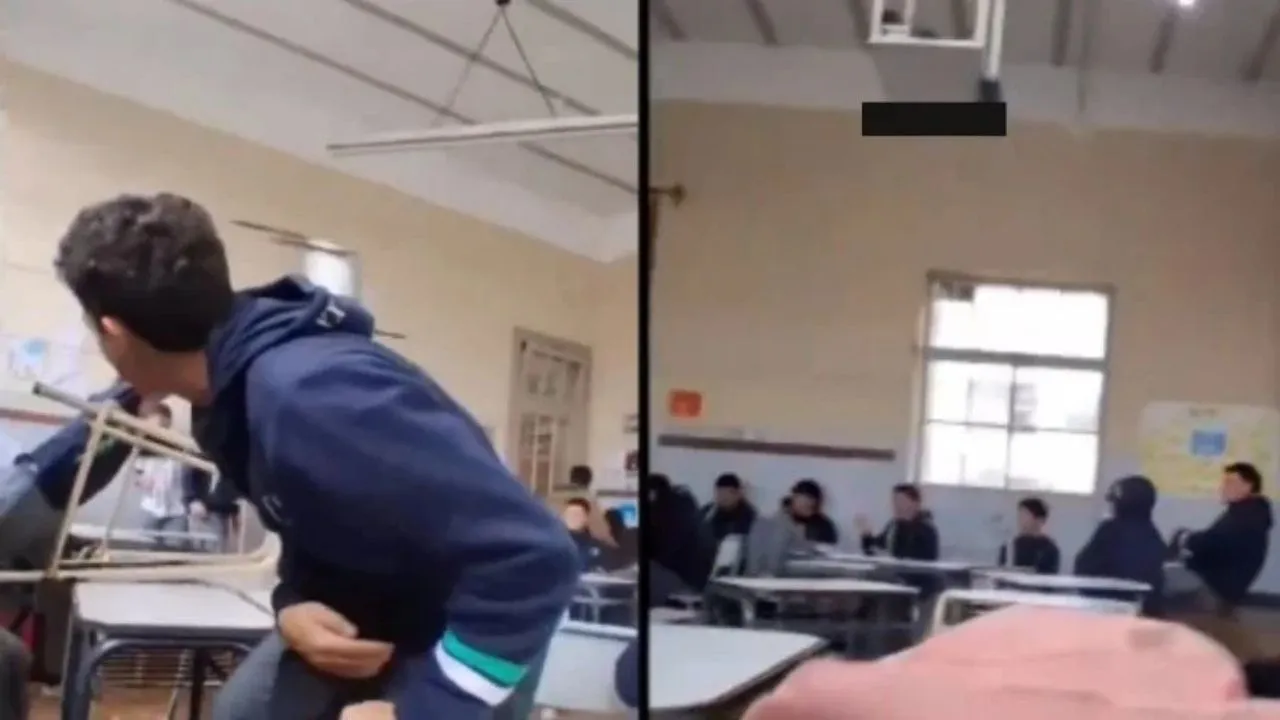 Imagen de Video: Alumno le fractura la mandíbula a profesor en pleno clase