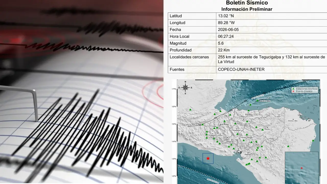 Imagen de Sismo de magnitud 5.6 sacude el Pacífico frente a Honduras sin causar daños