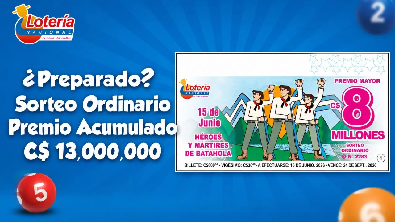 Imagen de Sorteo de la Lotería Nacional de Nicaragua hoy, 16 de junio: resultados y lista completa