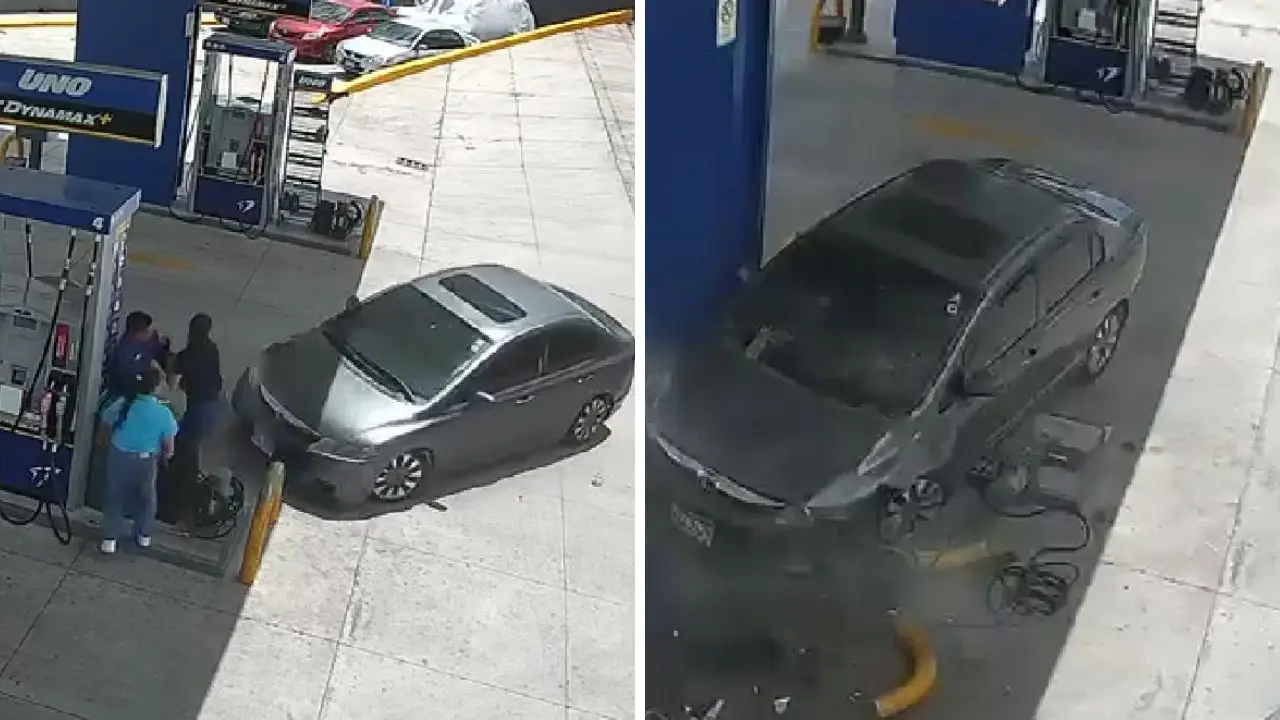 Video: conductor pierde el control y se estrella contra gasolinera en la capital Imagen de Video: conductor pierde el control y se estrella contra gasolinera en la capital