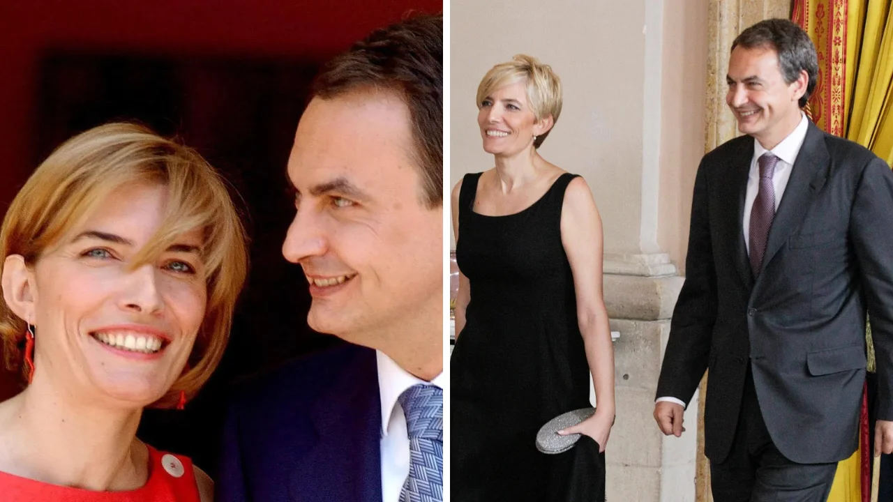 Collage de fotos de José Luis Zapatero y su esposa Sonsoles Espinosa