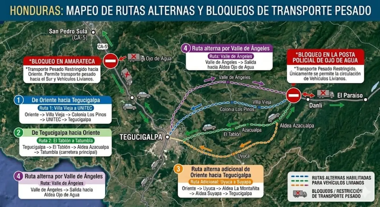 Rutas alternas salida oriente