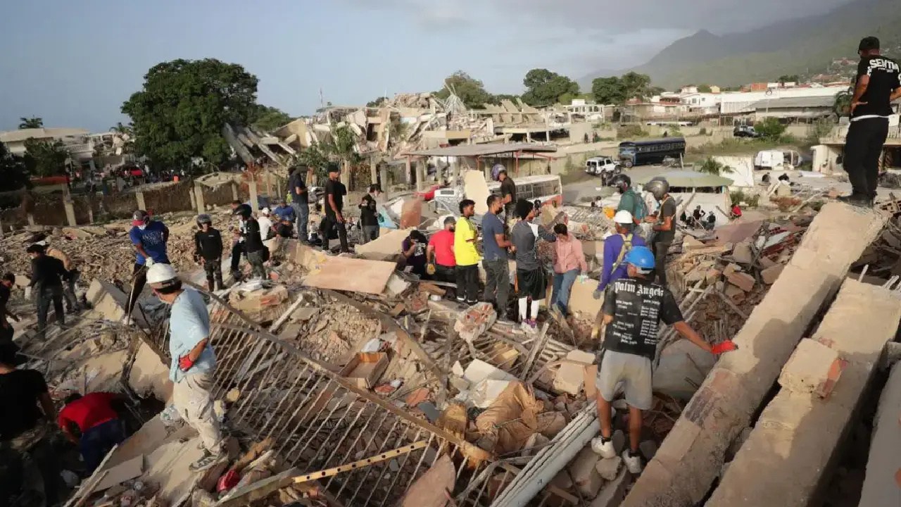 Imagen de zona afectada tras los potentes terremotos que sacudieron a Venezuela.
