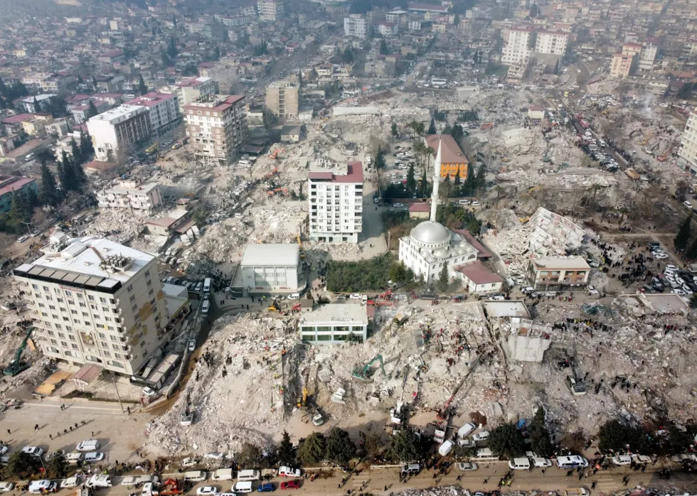 Panorámica de los daños por el terremoto en Turquia y Siria, en 2023.