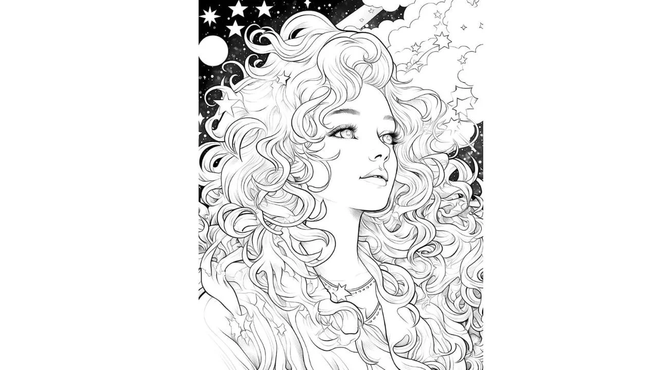 Joven con cabello risada y unas estrellas a la par mientras dirige su mirada hacia el horizonte.