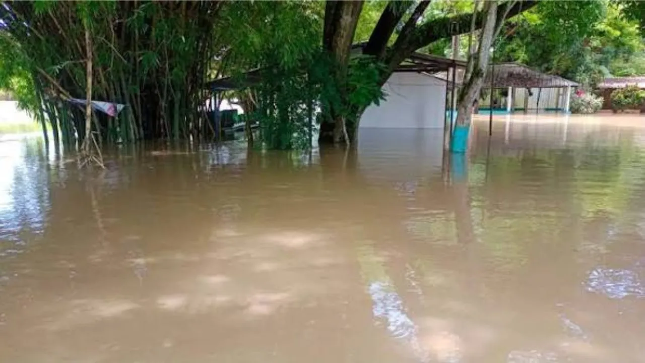 Fuerte inundación destruye también viviendas