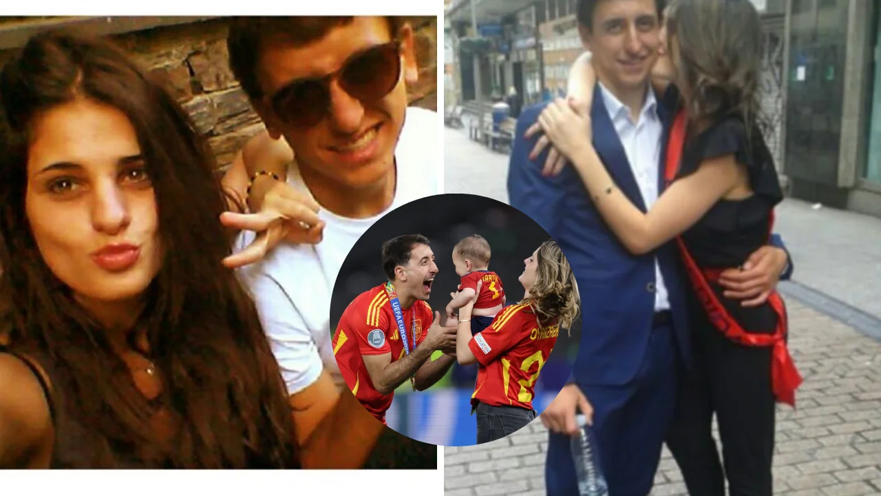 Collage de fotoa de Mikel Oyarzabal junto a su pareja Ainhoa Larrauri 