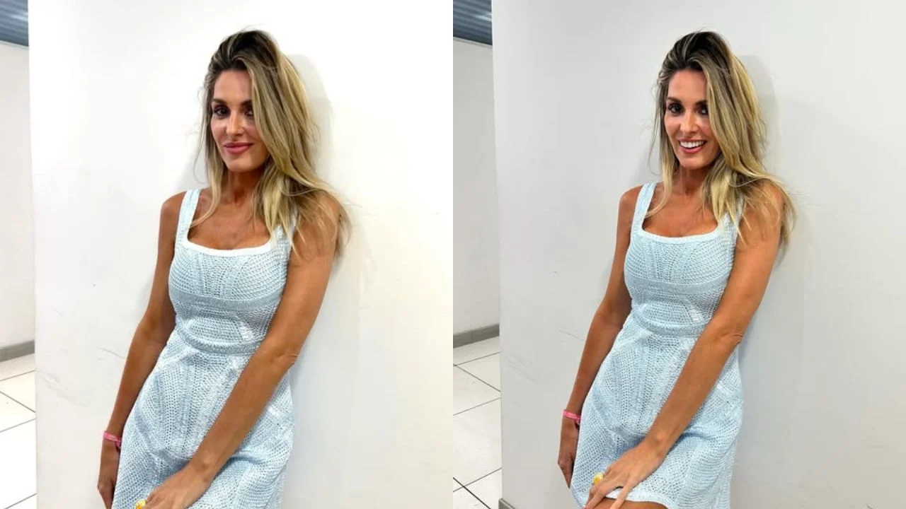 Blanca Benlloch con un vestido azul.