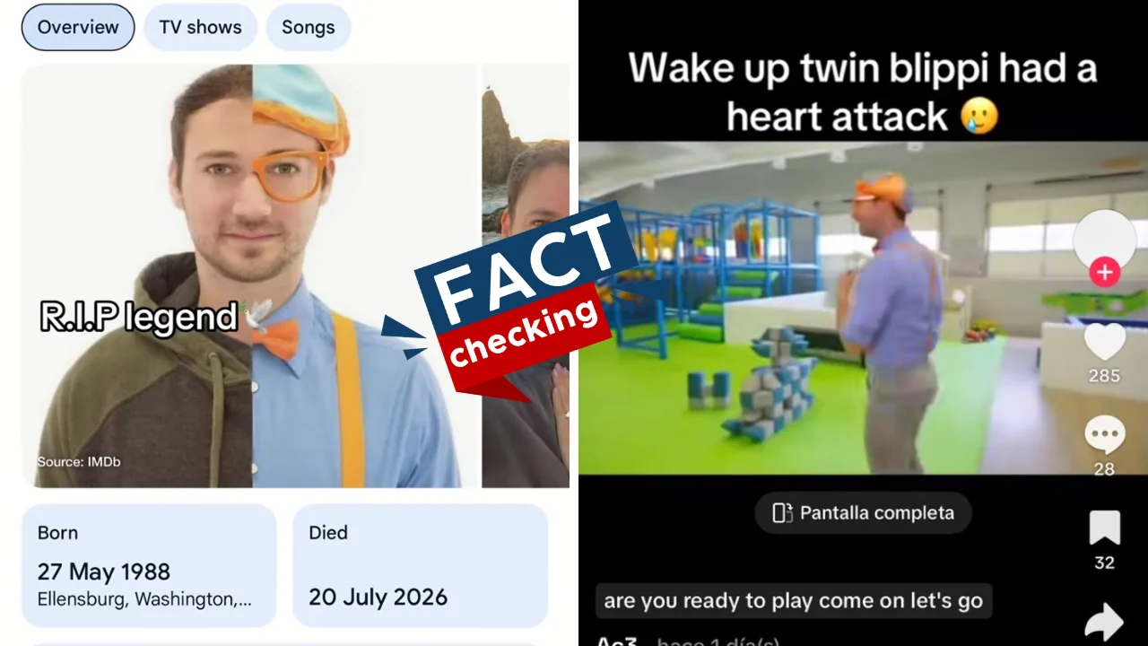 Foto de los falsos rumores sobre la muerte de Blippi