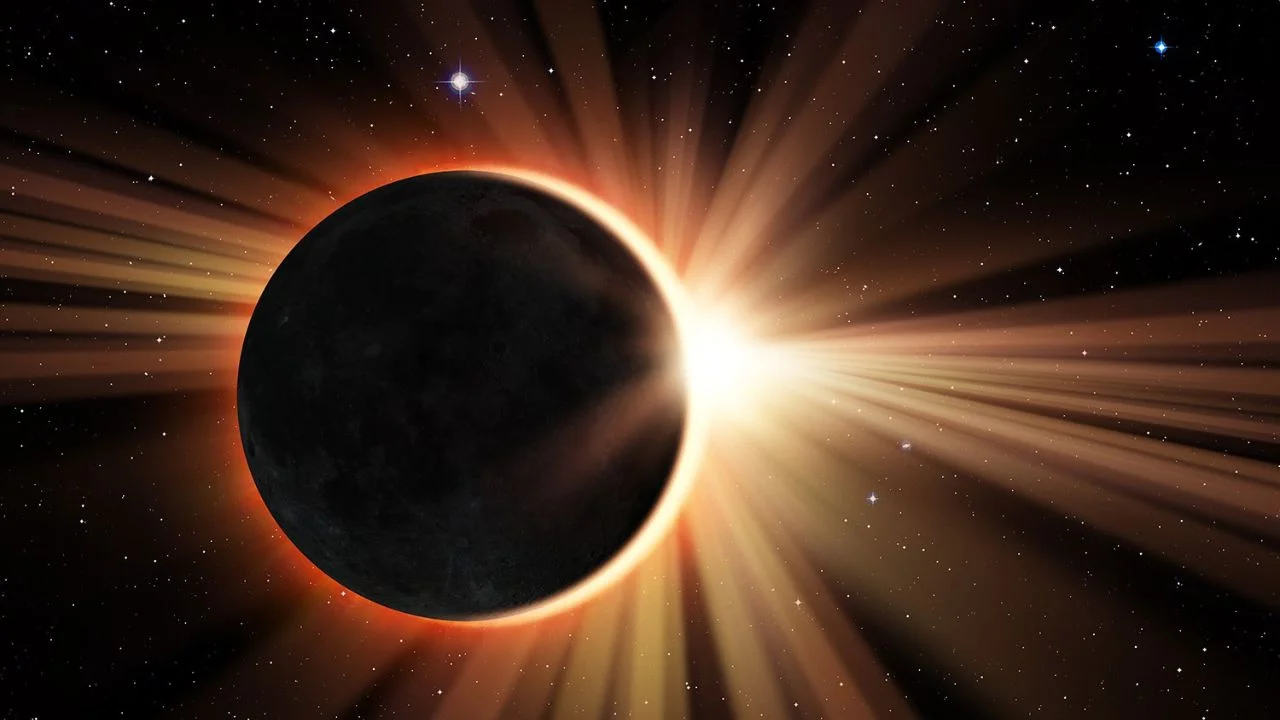 Imagen de referencia de un eclipse lunar.
