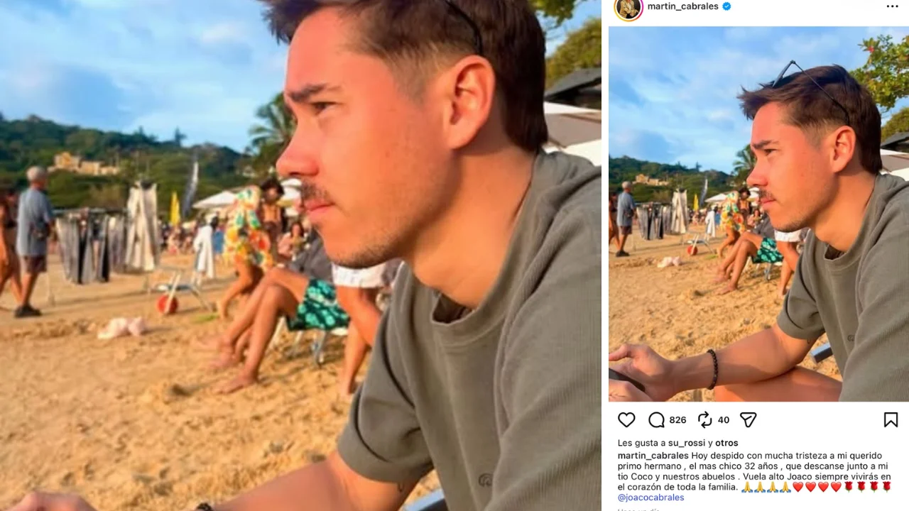 Captura de pantalla de la publicaciòn de Marín Cabarales anunciando la muerte de su primo Joaquín Cabrales