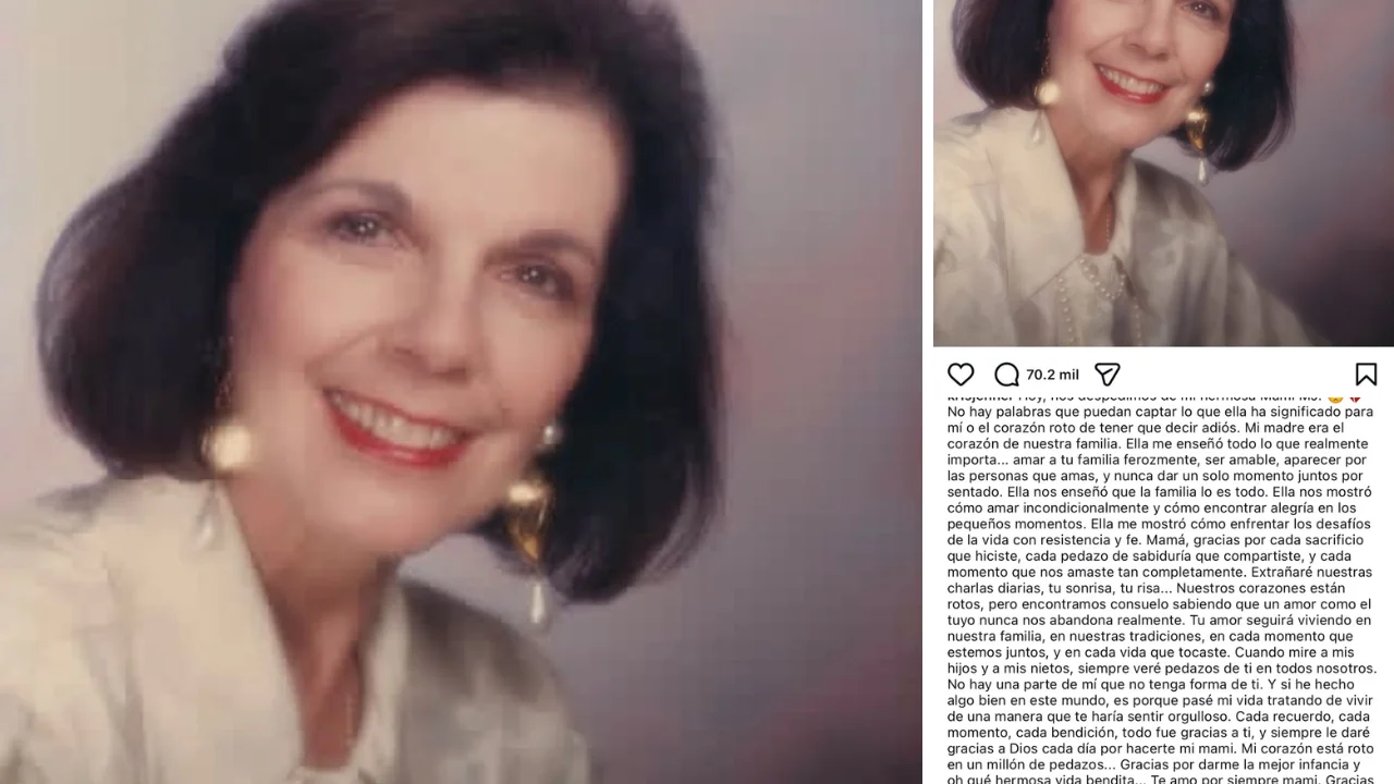 Captura de pantalla del emnsaje de Kris Jenner en donde anunciò la muerte de su madre