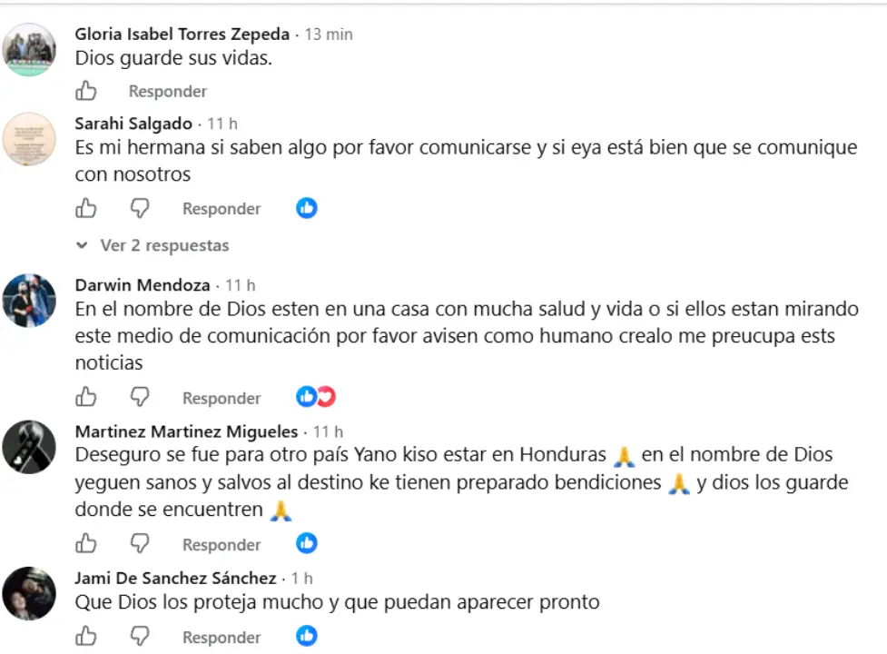 madre e hijos desaparecidos en El Paraíso
