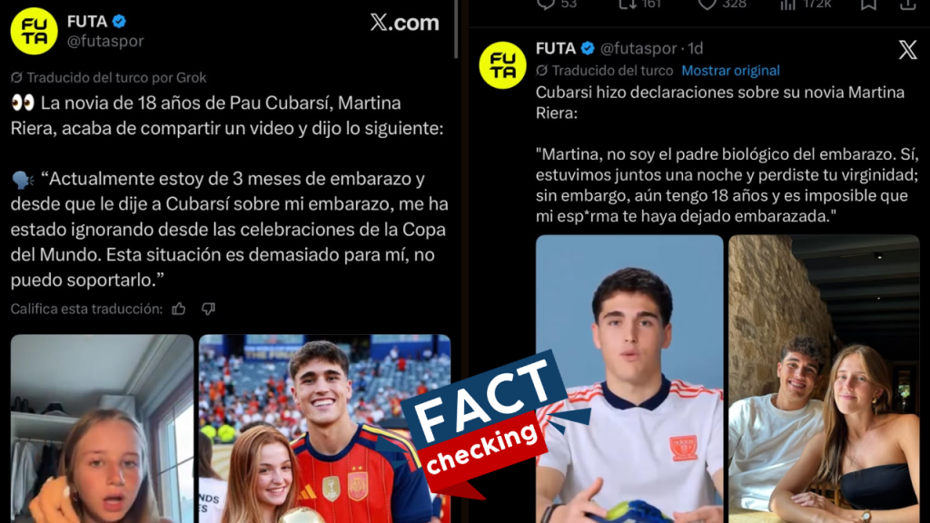 Foto de los falsos rumores del embarazo de la novia de Pau Cubarsí