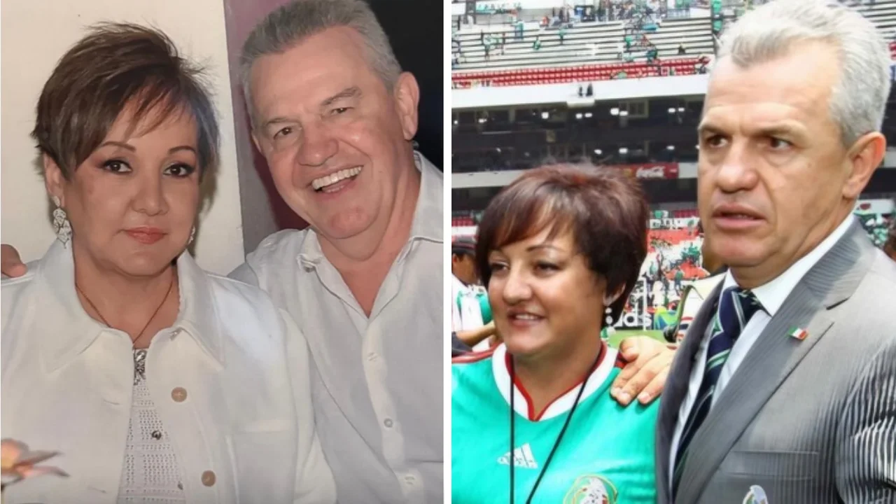 Collage de fotos de Javier 'El Vasco' Aguirre y su esposa Silvia Carrion