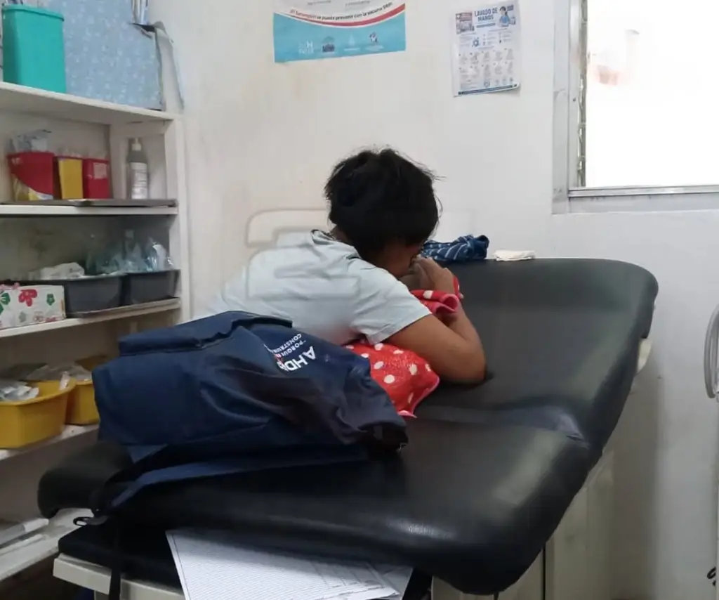 Foto de la madre y la bebé sobada en Choluteca