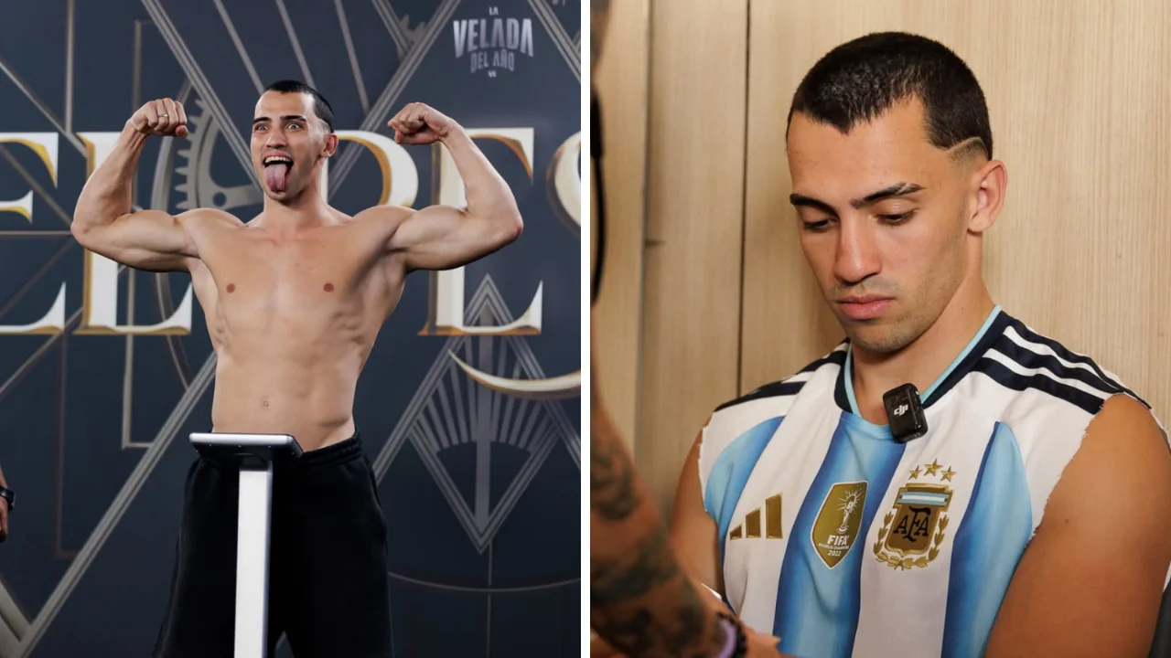 Collage de fotos de Gero Arias, el argentino que pelearaá en la Velada del año 6