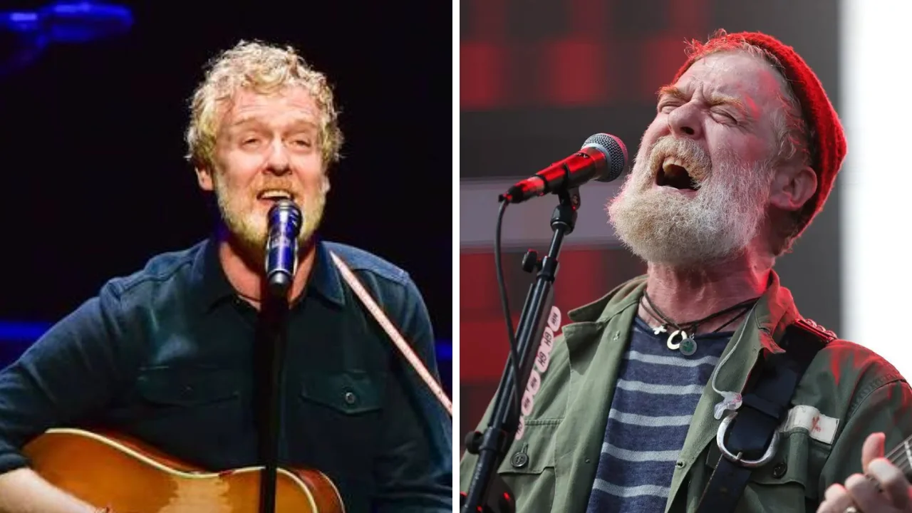 Collage de fotos del cantante Glen Hansard: