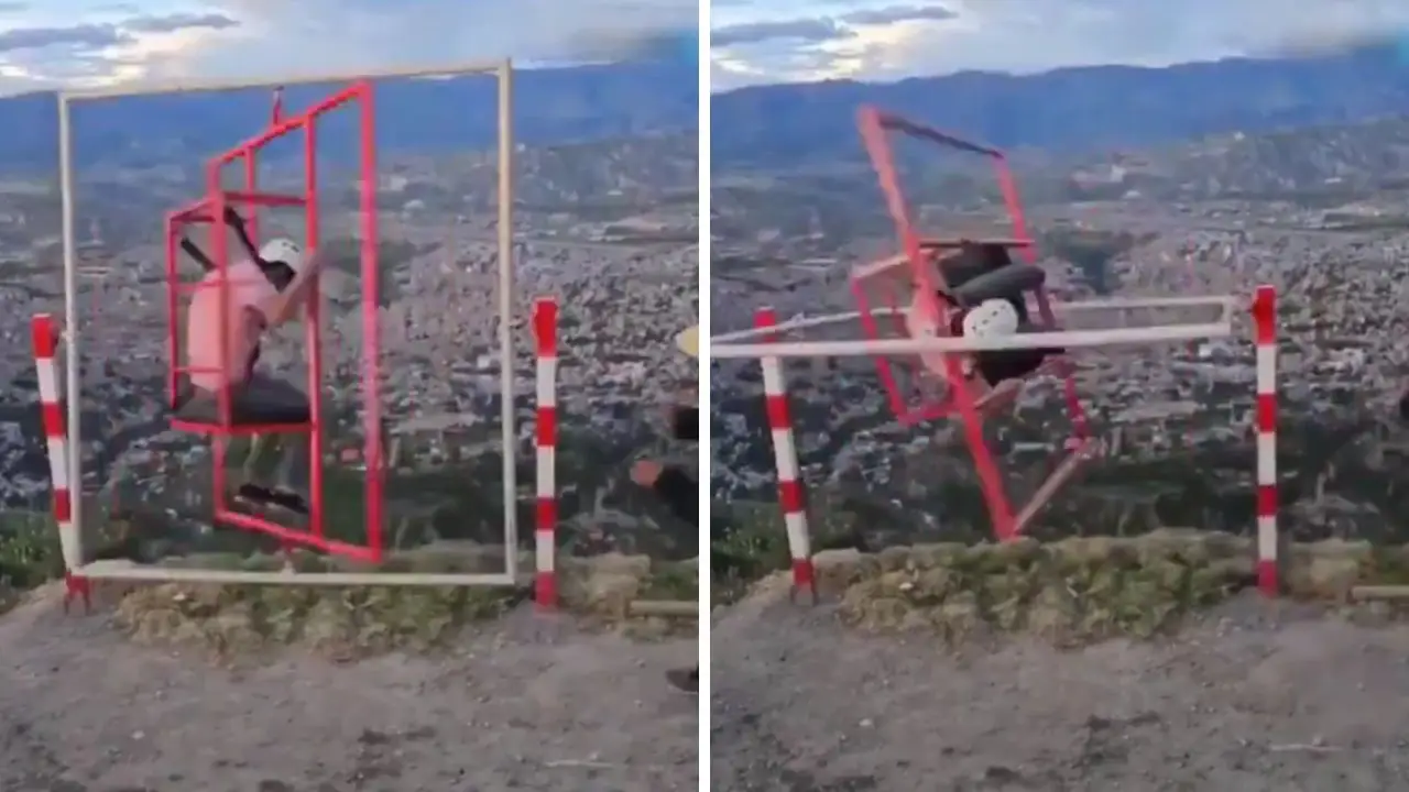 hombre se va al vacío en Perú