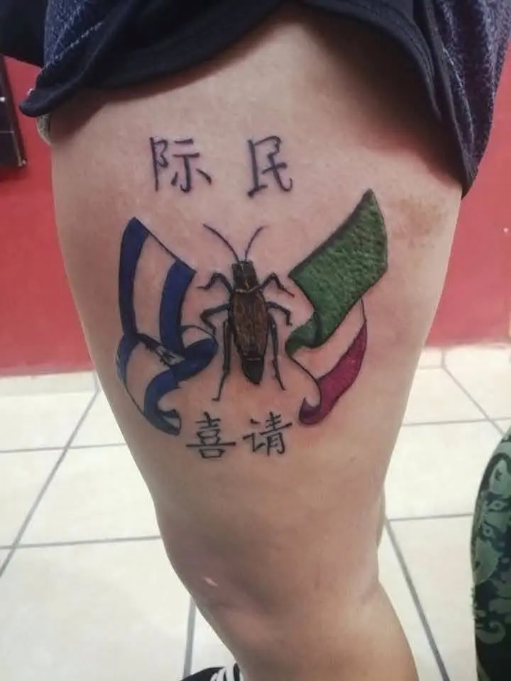 pierna con tatuaje