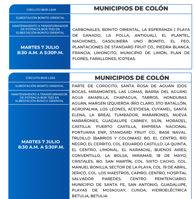 Cortes de energía eléctrica