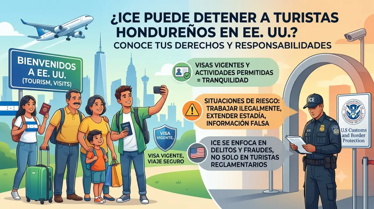 Agentes ICE, turistas hondureños